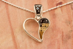 Calvin Begay Starry Night Open Heart Sterling Silver Pendant